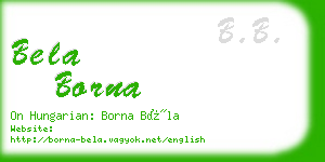 bela borna business card
